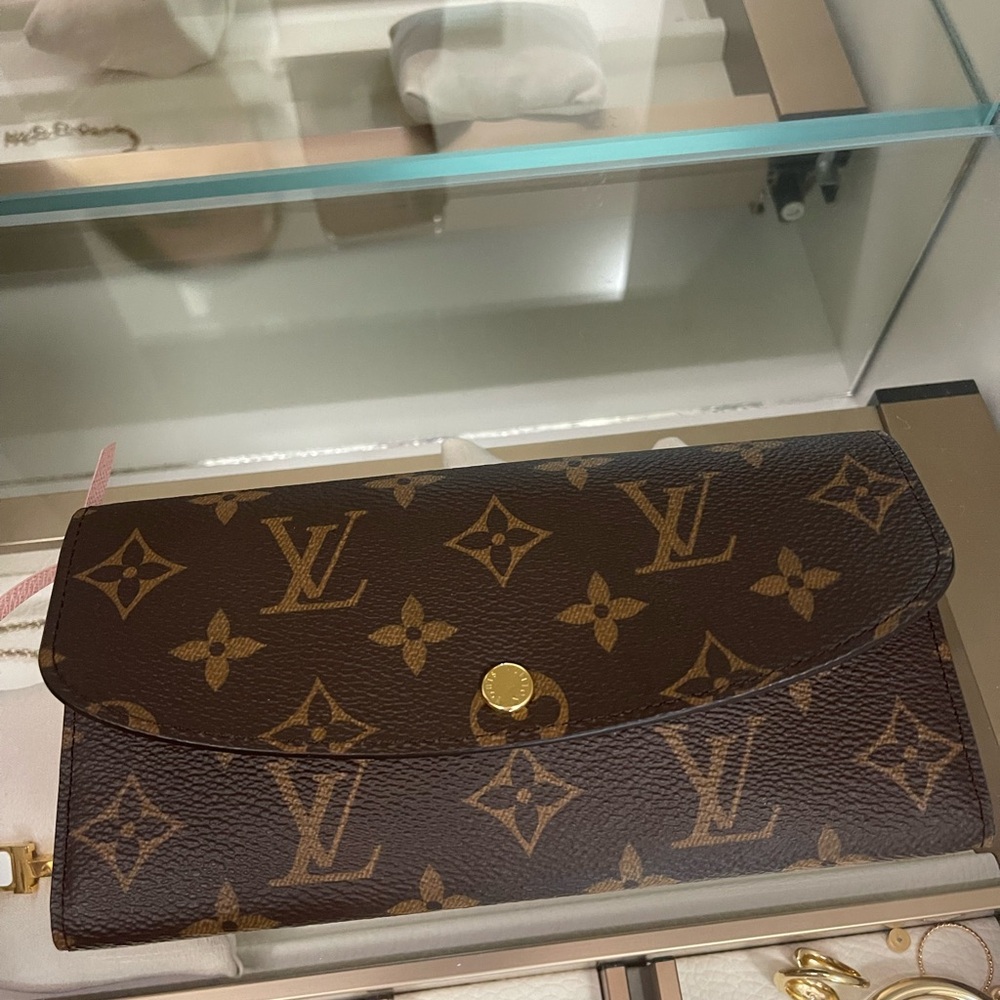 Emilie Louis Vuitton Dark Brown Pink Monogram Wallet